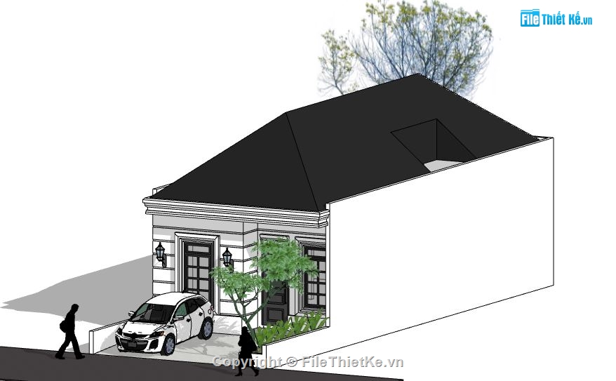 Nhà cấp 4,model su nhà cấp 4,nhà cấp 4 model su,sketchup nhà cấp 4,nhà cấp 4 file sketchup