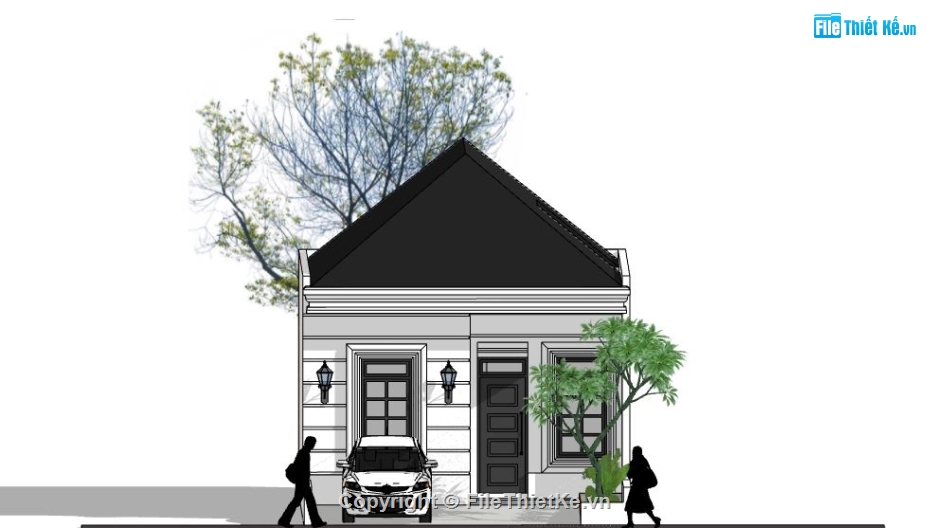 Nhà cấp 4,model su nhà cấp 4,nhà cấp 4 model su,sketchup nhà cấp 4,nhà cấp 4 file sketchup