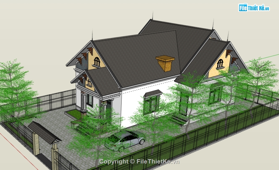 Nhà cấp 4,model su nhà cấp 4,file su nhà cấp 4,sketchup nhà cấp 4,nhà cấp 4 file sketchup