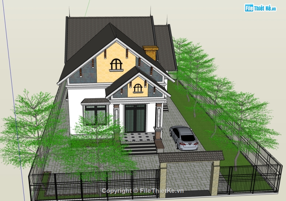 Nhà cấp 4,model su nhà cấp 4,file su nhà cấp 4,sketchup nhà cấp 4,nhà cấp 4 file sketchup