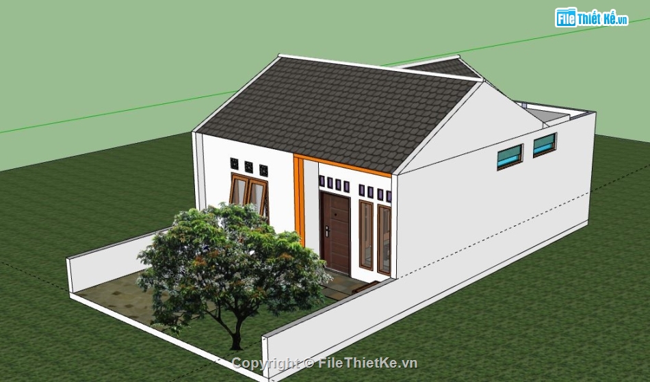 Nhà cấp 4,Model su nhà cấp 4,file sketchup nhà cấp 4,sketchup nhà cấp 4,nhà cấp 4 file sketchup