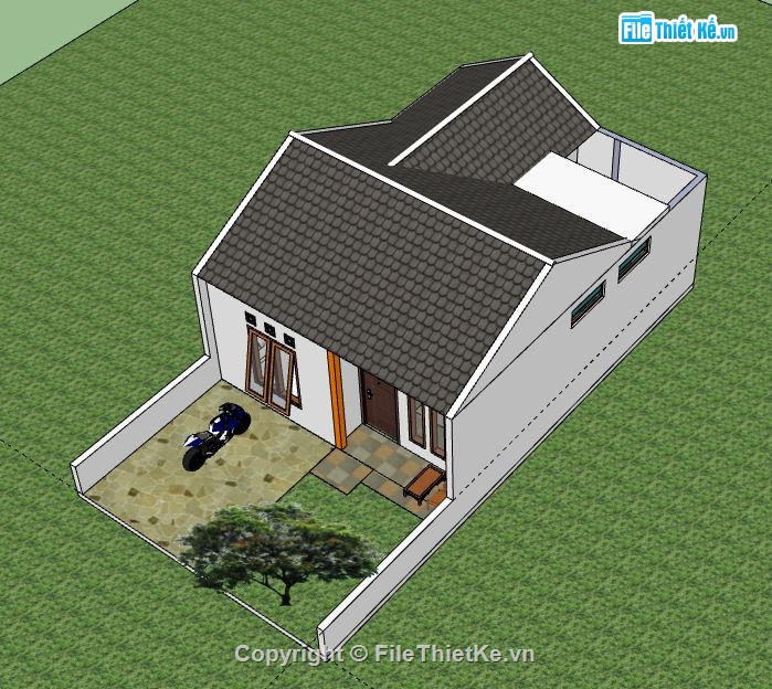 Nhà cấp 4,Model su nhà cấp 4,file sketchup nhà cấp 4,sketchup nhà cấp 4,nhà cấp 4 file sketchup