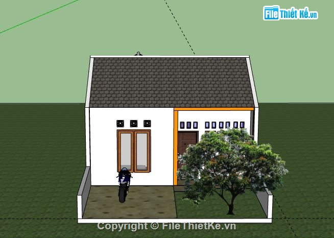 Nhà cấp 4,Model su nhà cấp 4,file sketchup nhà cấp 4,sketchup nhà cấp 4,nhà cấp 4 file sketchup