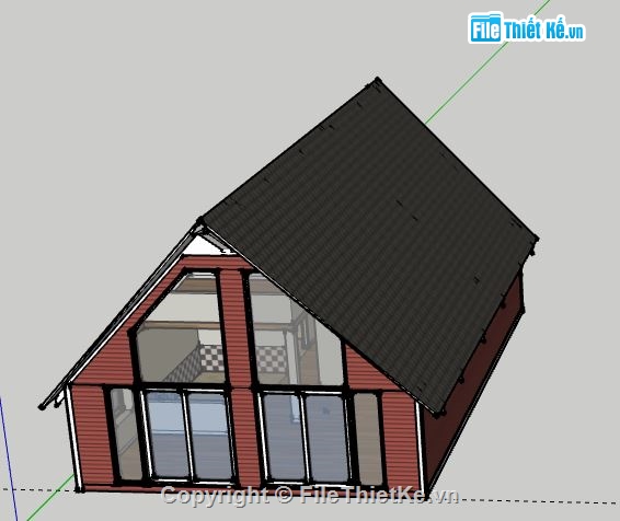 Nhà cấp 4,model su nhà cấp 4,file su nhà cấp 4,nhà cấp 4 file su,sketchup nhà cấp 4