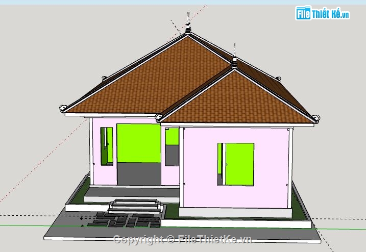 Nhà cấp 4,model su nhà cấp 4,sketchup nhà cấp 4,file su nhà cấp 4