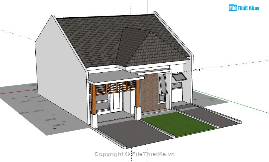 Nhà cấp 4,model su nhà cấp 4,nhà cấp 4 file su