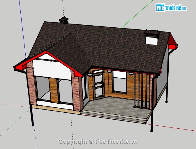 Nhà cấp 4,Model su nhà cấp 4,file su nhà cấp 4,nhà cấp 4 file su,sketchup nhà cấp 4