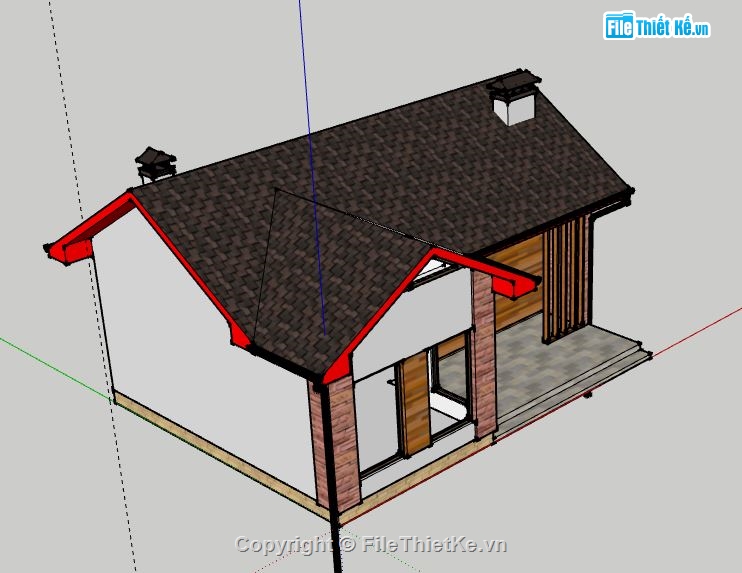 Nhà cấp 4,Model su nhà cấp 4,file su nhà cấp 4,nhà cấp 4 file su,sketchup nhà cấp 4