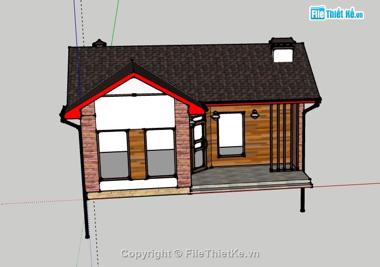 Nhà cấp 4,Model su nhà cấp 4,file su nhà cấp 4,nhà cấp 4 file su,sketchup nhà cấp 4