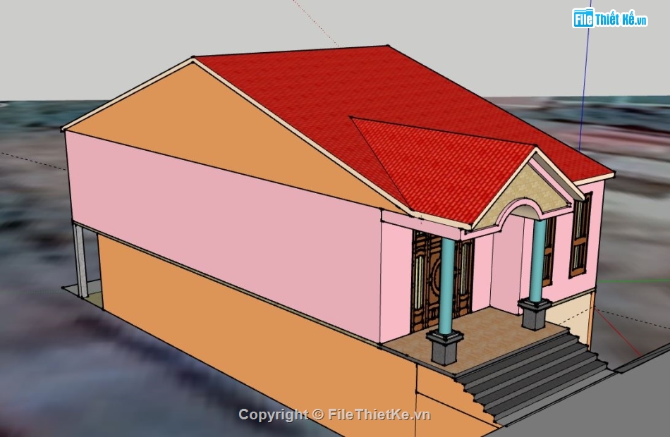 Nhà cấp 4,model su nhà cấp 4,file su nhà cấp 4,file sketchup nhà cấp 4,nhà cấp 4 file su