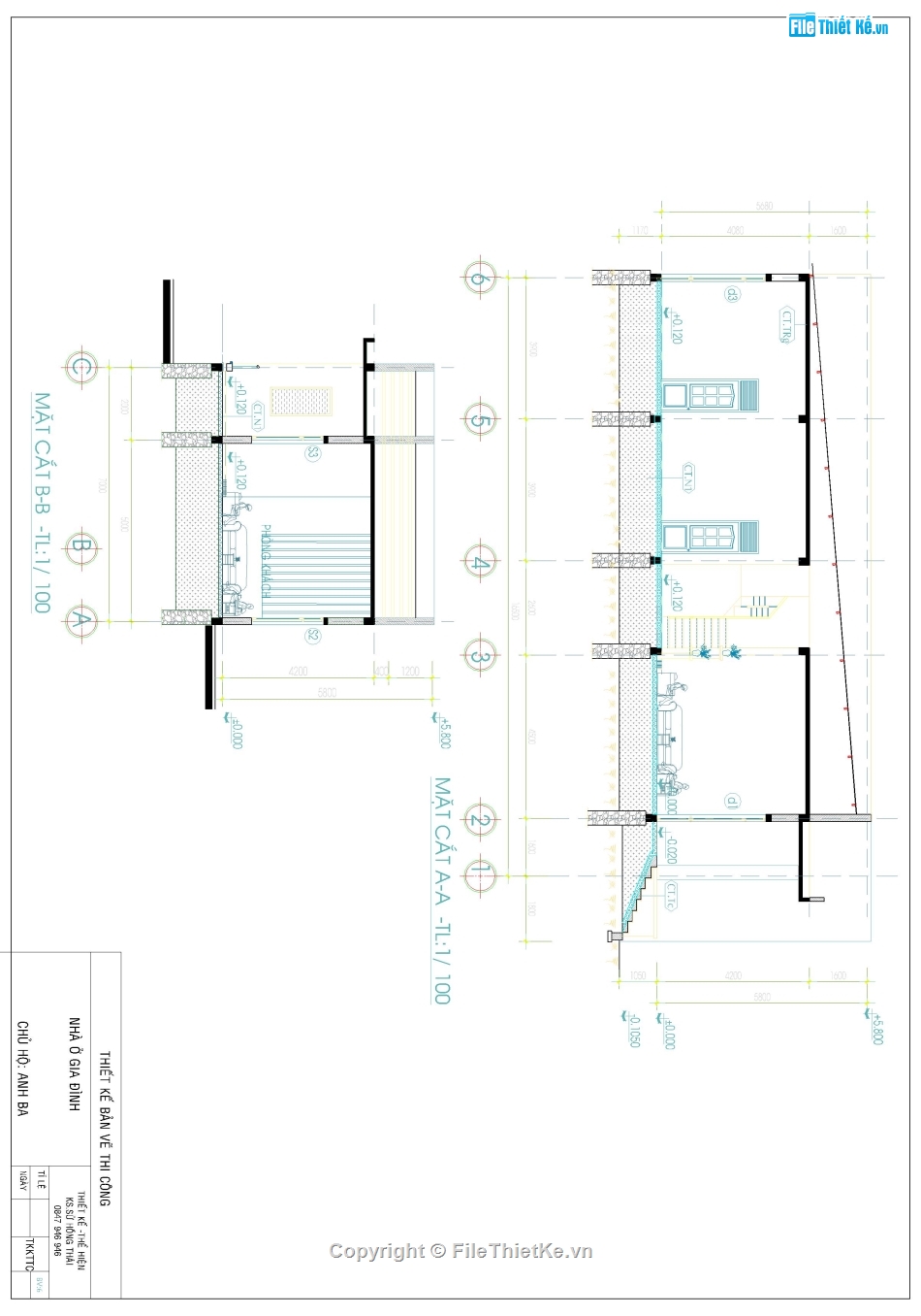nhà cấp 4 hiện đại,kết cấu kiến trúc đầy đủ,file cad nhà cấp 4,nhà cấp 4 7x14.3m