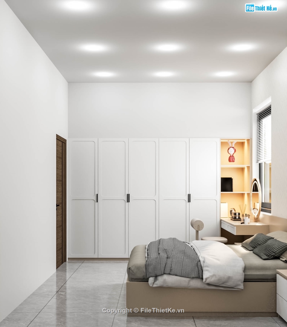 kiến trúc nhà cấp 4,nội thất nhà cấp 4,sketchup nhà cấp 4