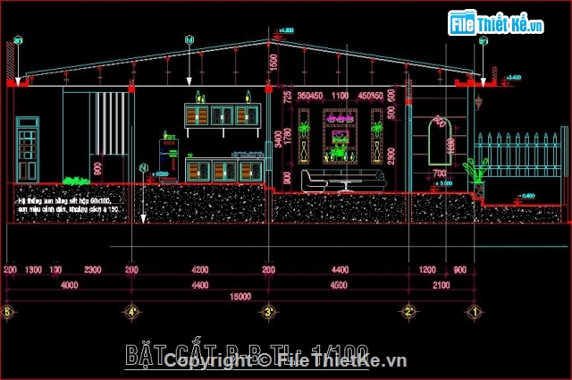 Nhà kích thước 6x15m,nhà cấp 34 mái tôn,mẫu nhà cấp 4 đơn giản