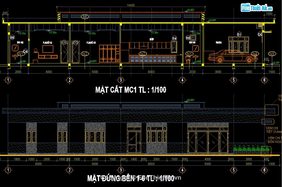 Nhà cấp 4 8x25m,File autocad nhà cấp 4,Bản vẽ nhà cấp 4,thiết kế nhà cấp 4,bản vẽ thiết kế nhà cấp 4