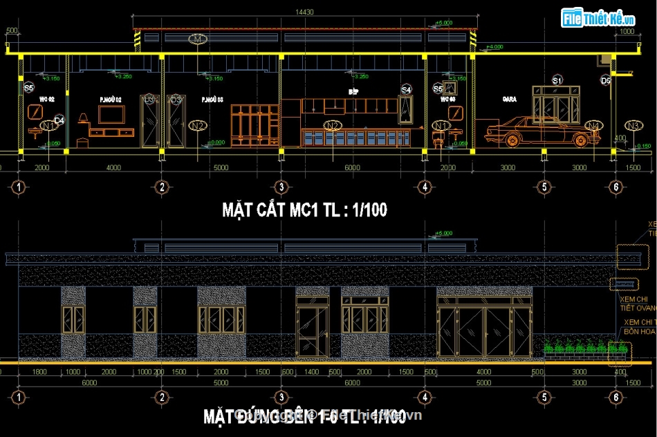 Nhà cấp 4 8x25m,File autocad nhà cấp 4,Bản vẽ nhà cấp 4,thiết kế nhà cấp 4,bản vẽ thiết kế nhà cấp 4