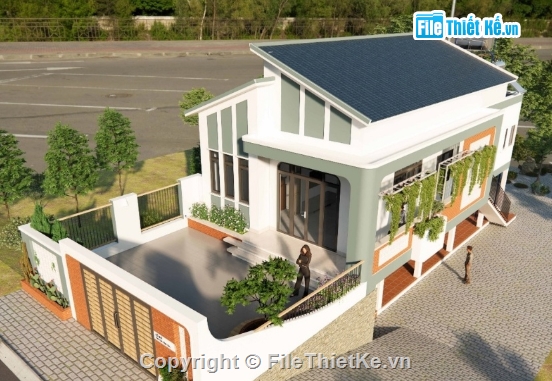 nhà cấp 4 mái lệch,nhà cấp 4,file cad nhà cấp 4,cad nhà cấp 4