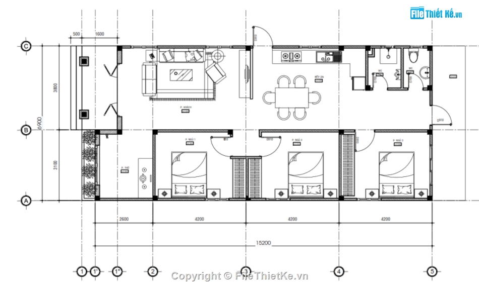 nhà cấp 4 đẹp,nhà cấp 4,nhà cấp 4  3 phòng ngủ,nhà cấp 4 7x16m