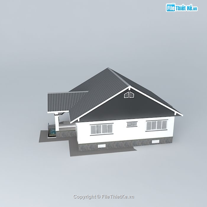 Nhà mái thái cấp 4,Nhà cấp 4 file su,model su nhà cấp 4,nhà cấp 4 file sketchup,nhà cấp 4 sketchup