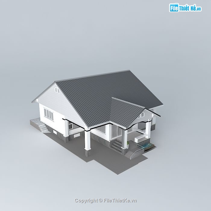 Nhà mái thái cấp 4,Nhà cấp 4 file su,model su nhà cấp 4,nhà cấp 4 file sketchup,nhà cấp 4 sketchup