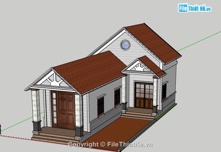 Nhà mái thái cấp 4,file sketchup nhà cấp 4,nhà cấp 4 model su,sketchup nhà cấp 4,nhà cấp 4 file su