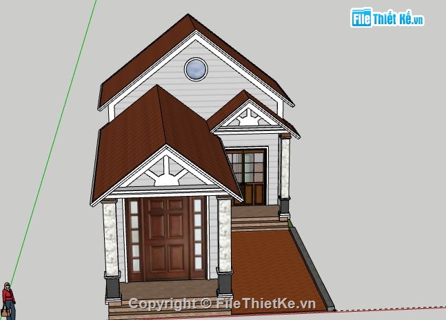 Nhà mái thái cấp 4,file sketchup nhà cấp 4,nhà cấp 4 model su,sketchup nhà cấp 4,nhà cấp 4 file su