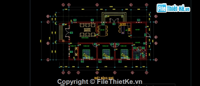 Nhà mái thái cấp 4,nhà cấp 4 mái thái 8x17.7m,bản vẽ nhà cấp 4 mái thái.,thiết kế nhà cấp 4