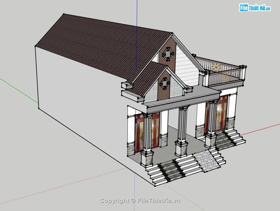 nhà cấp 4 sketchup,sketchup nhà cấp 4,nhà cấp 4,su nhà cấp 4