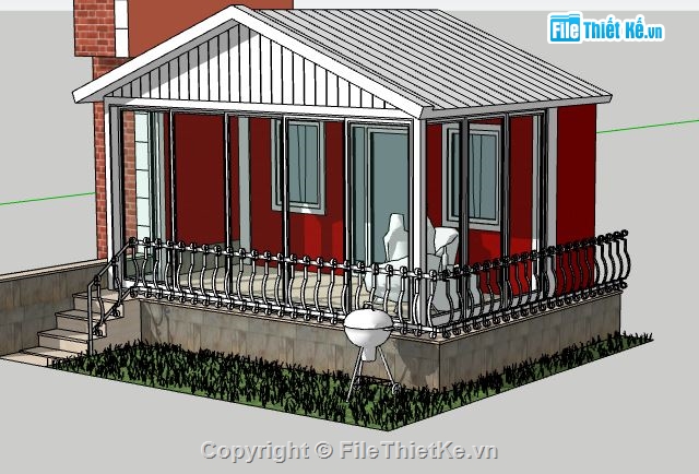 Modle su nhà cấp 4,file sketchup nhà cấp 4,nhà cấp 4 file su,sketchup nhà cấp 4,nhà cấp 4