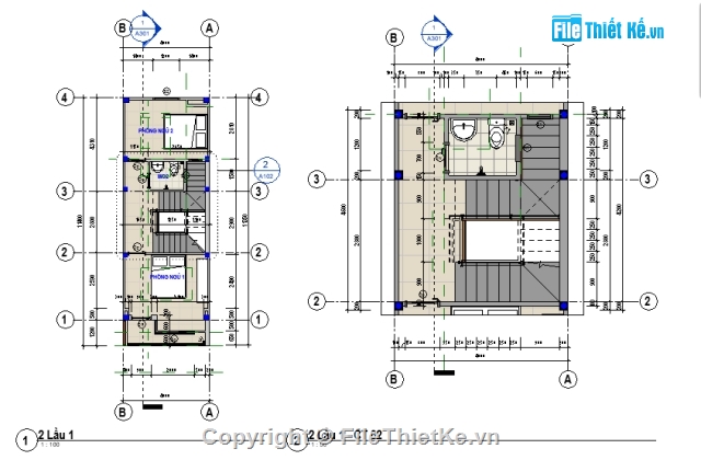 Bản vẽ nhà 3 tầng,Nhà dân 3 tầng,nhà phố revit,bản vẽ nhà phố,nhà phố 3 tầng 4.2x10.2m