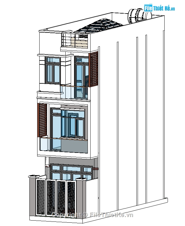 Bản vẽ nhà 3 tầng,Nhà dân 3 tầng,nhà phố revit,bản vẽ nhà phố,nhà phố 3 tầng 4.2x10.2m