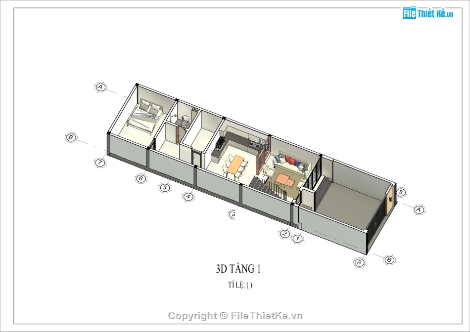 mẫu nhà gác lửng,thiết kế nhà gác lửng,file revit nhà gác lửng