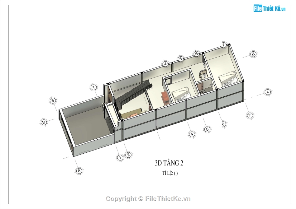 mẫu nhà gác lửng,thiết kế nhà gác lửng,file revit nhà gác lửng