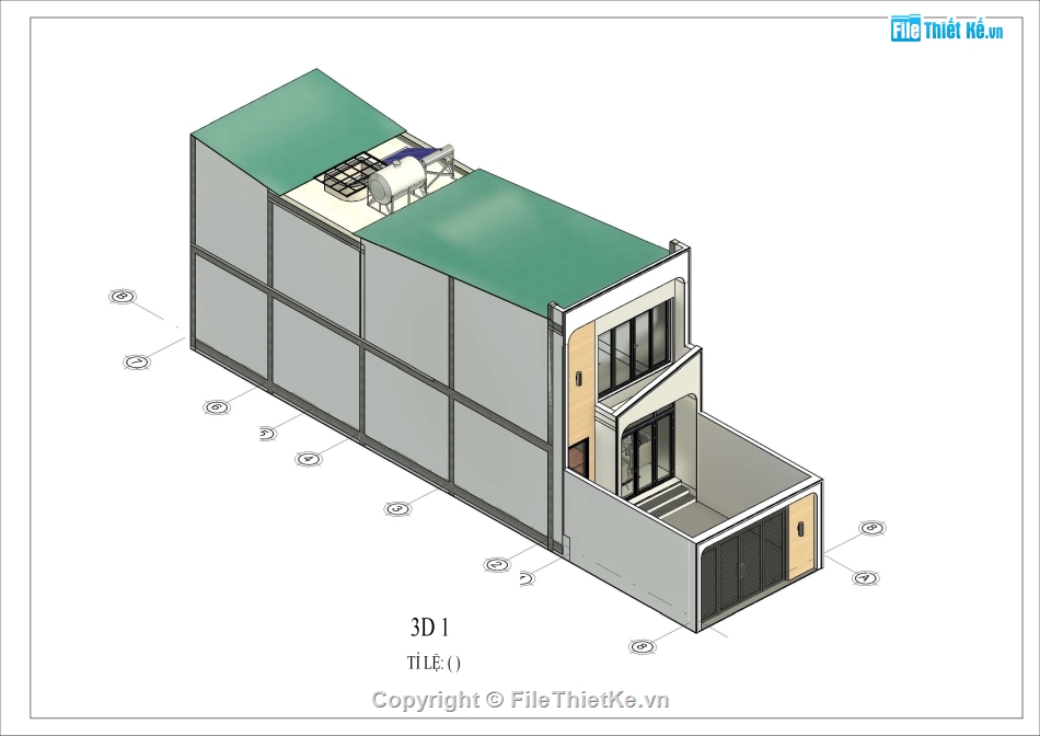 mẫu nhà gác lửng,thiết kế nhà gác lửng,file revit nhà gác lửng