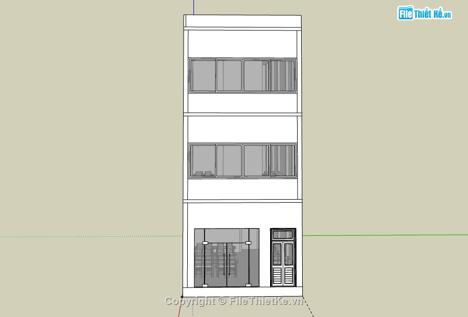 Nhà hàng ăn,Model su nhà hàng 3 tầng,nhà hàng 3 tầng file su,sketchup nhà hàng 3 tầng,nhà hàng 3 tầng