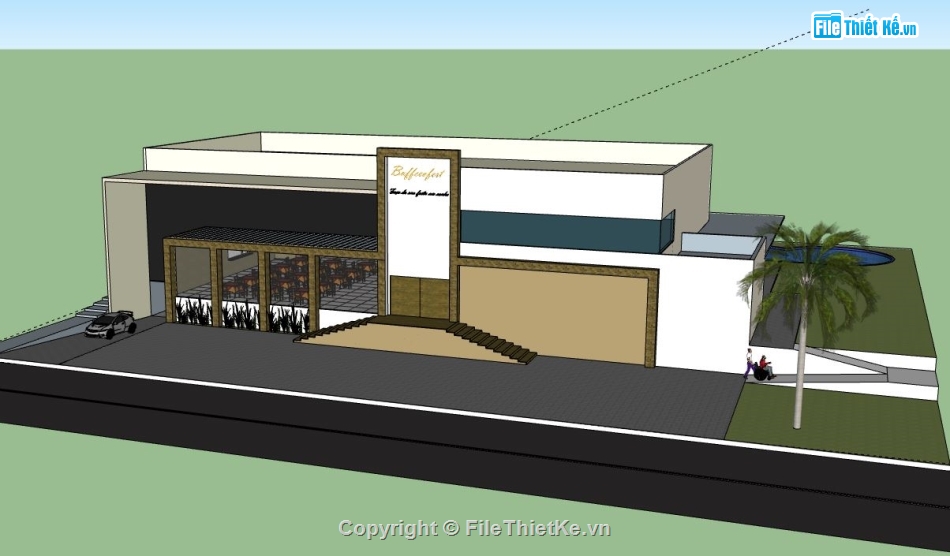 Nhà hàng BBQ,model su nhà hàng ăn,file sketchup nhà hàng bbq,model sketchup nhà hàng bbq