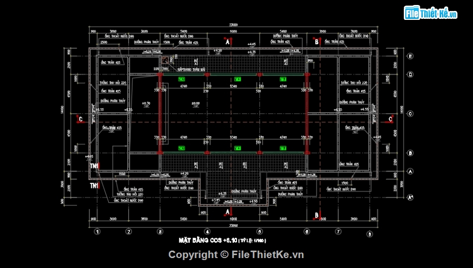 kiến trúc hội trường,dự toán,kết cấu,file cad kiến trúc