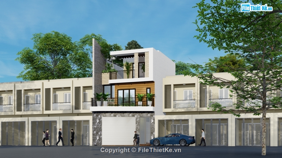 nhà phố 3 tầng,nhà phố 7m,mẫu nhà phố hiện đại