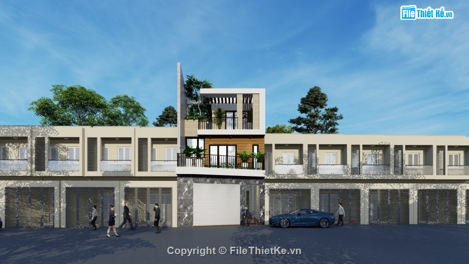 nhà phố 3 tầng,nhà phố 7m,mẫu nhà phố hiện đại