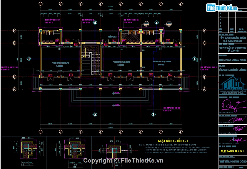 File cad lớp học 2 tầng 6 phòng,Bản vẽ lớp học 2 tầng 6 phòng,lớp học 2 tầng 6 phòng,Nhà lớp học 2 tầng 6 phòng