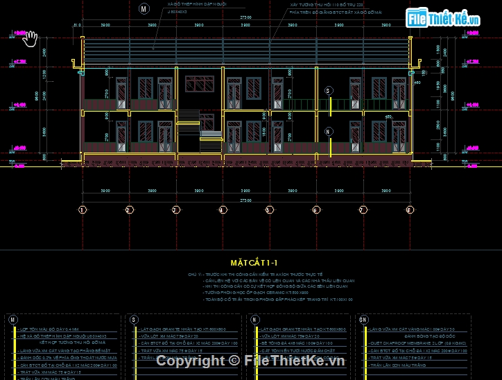 File cad lớp học 2 tầng 6 phòng,Bản vẽ lớp học 2 tầng 6 phòng,lớp học 2 tầng 6 phòng,Nhà lớp học 2 tầng 6 phòng