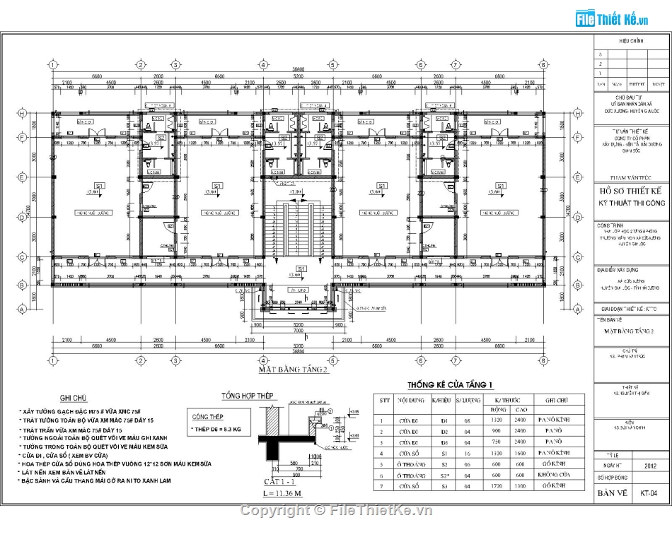 2 tầng 8 phòng,lớp học mầm non,bản vẽ trường học 2 tầng,file cad nhà lớp học 2 tầng 14.8x36.8m