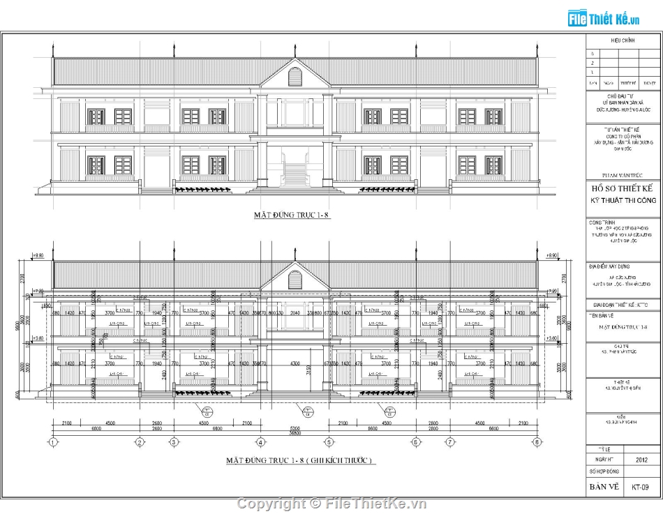 2 tầng 8 phòng,lớp học mầm non,bản vẽ trường học 2 tầng,file cad nhà lớp học 2 tầng 14.8x36.8m