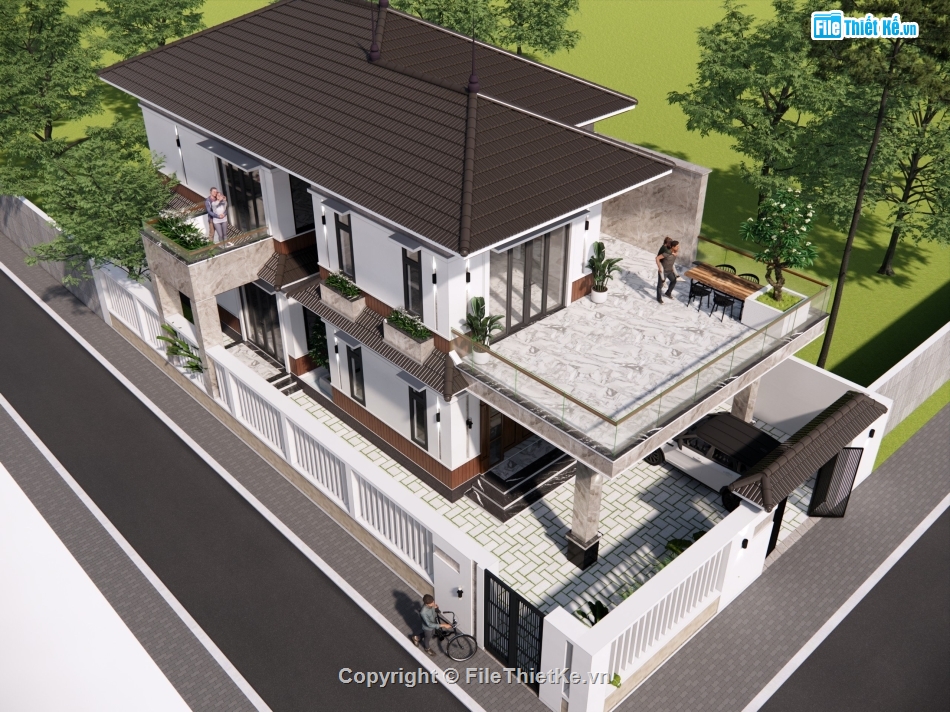 nhà mái nhật 2 tầng,nhà 2 tầng đẹp,mẫu nhà mái nhật 2 tầng