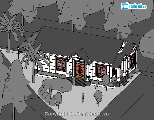 mái thái 1 tầng,mái thái,nhà vườn đẹp,nhà 8x15m đẹp,nhà mái thái 8x15m,mái thái đẹp