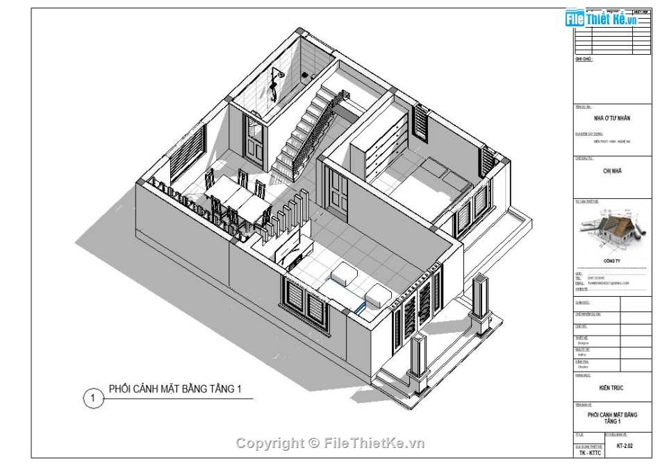 Nhà 2 tầng,bản vẽ nhà đẹp,File revit nhà 2 tầng,nhà 2 tầng 8x11m,nhà 2 tầng mái thái