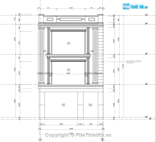 3 tầng 7.12x14m,Nhà 3 tầng,Nhà méo tân cổ điển