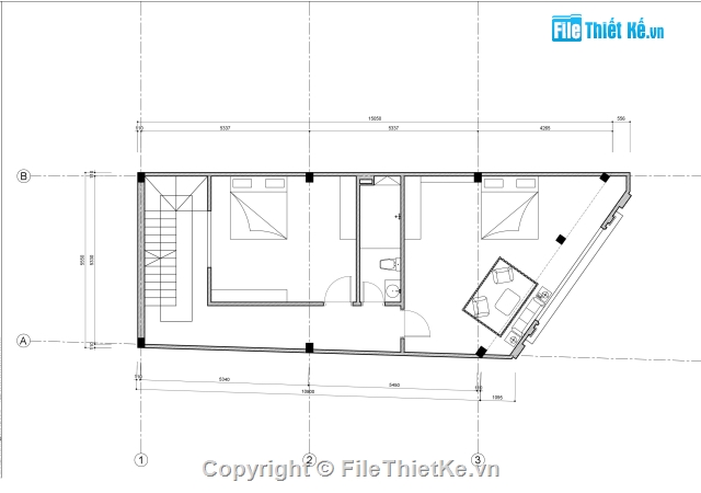 3 tầng 7.12x14m,Nhà 3 tầng,Nhà méo tân cổ điển