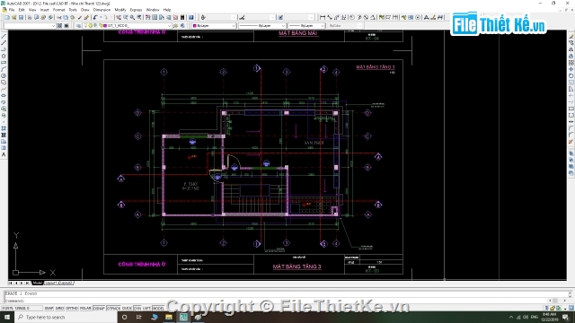 3 tầng,Nhà ở hiện đại,nhà ở 7x11m,bản vẽ nahf 3 tầng,nhà 3 tầng 7.02x11.22m