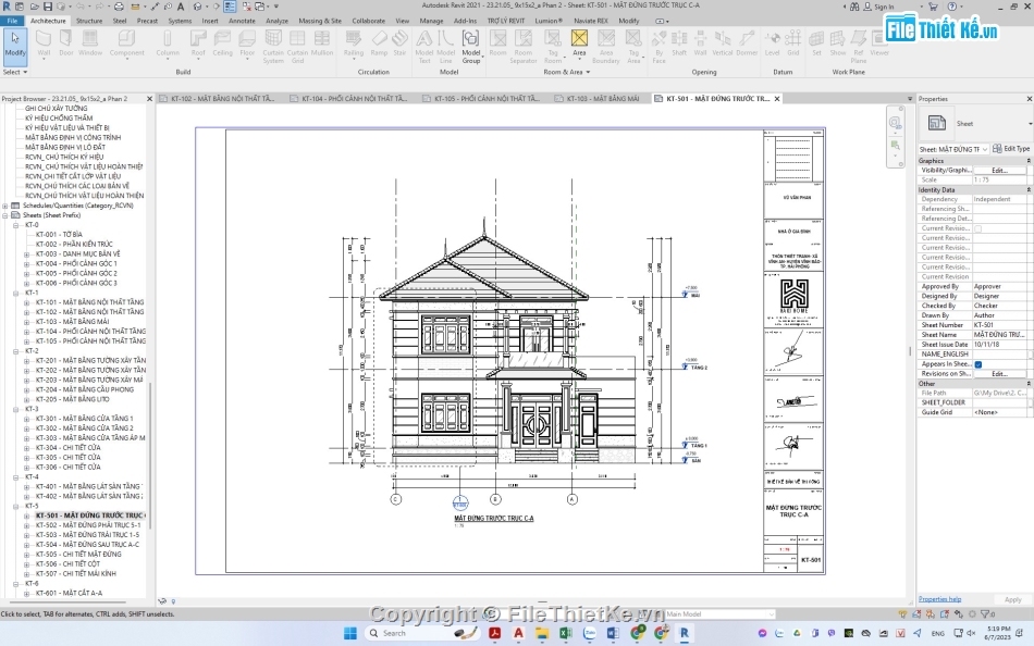 Nhà 2 tầng,biệt thự hiện đại,Revit nhà phố 2 tầng,File revit nhà ở 2 tầng