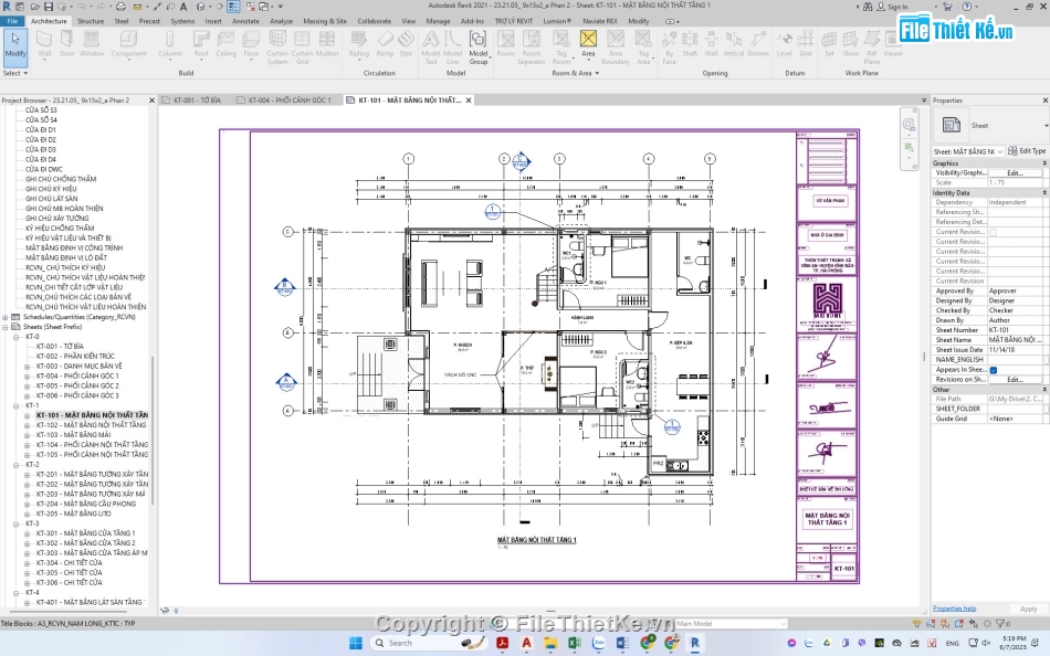 Nhà 2 tầng,biệt thự hiện đại,Revit nhà phố 2 tầng,File revit nhà ở 2 tầng